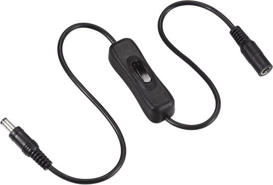 Cavo DC con interruttore e cavo di estensione - 50 cm nero - Lampada da tavolo LED - Strisce LED