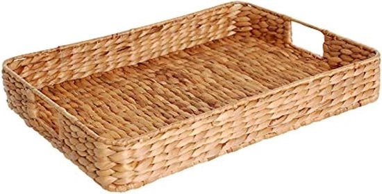 Piatto da tavolo con fiore di acqua giglio naturale (40 x 28 x 6 cm)