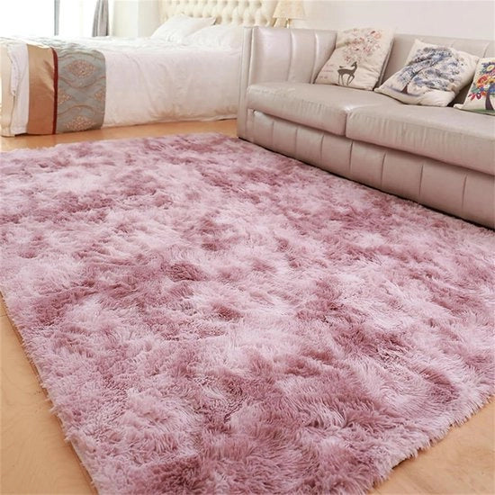 Tappeto morbido - Tappeto a pelo - Decorazione per salotto - Base anti-slip - 160x230 cm - Rosso Viola