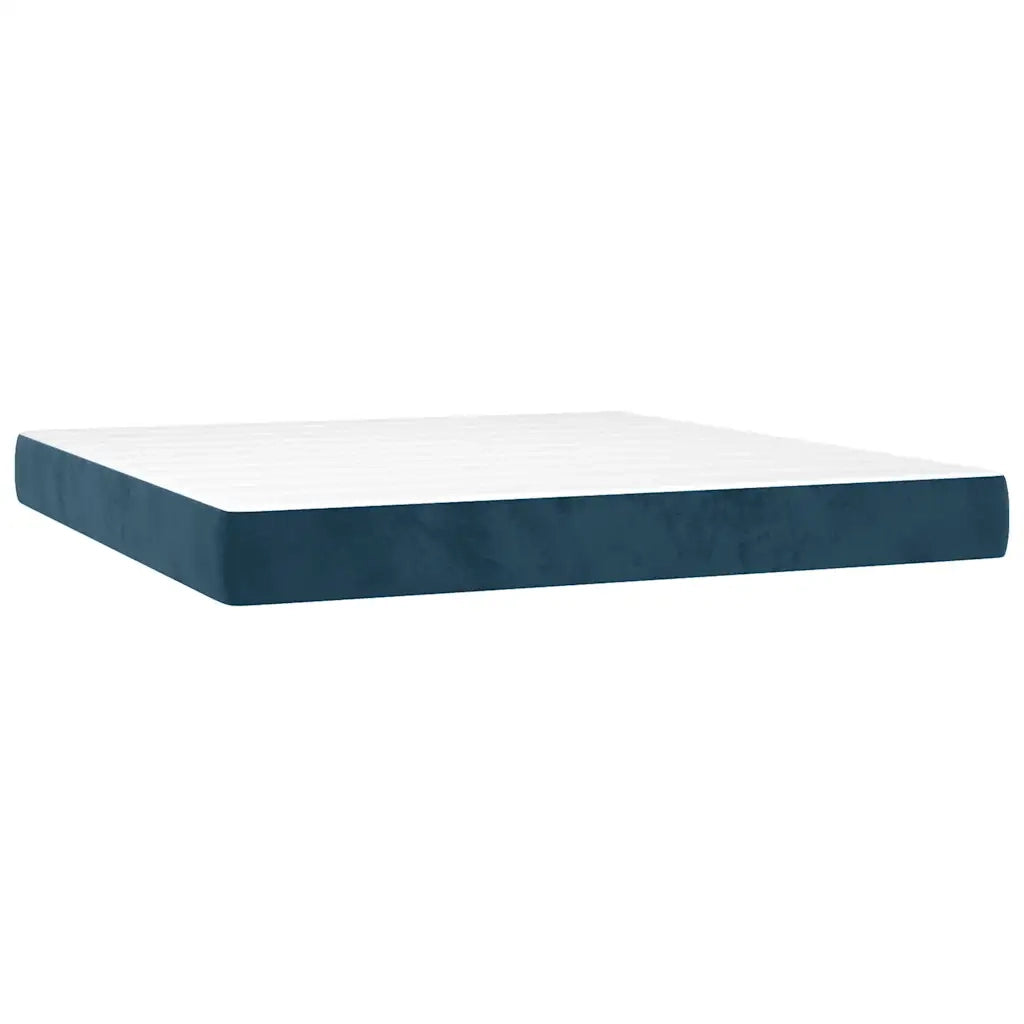 Giroletto a Molle con Materasso Blu Scuro 180x200 cm in Velluto 3127689