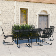 Set da Pranzo da Giardino 9 pz in Polyrattan e Vetro 3060254