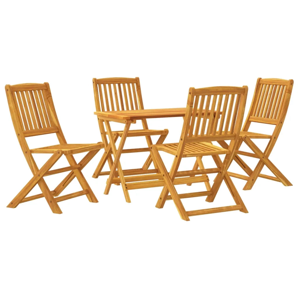 Set Pranzo da Giardino Pieghevole 5pz Legno Massello di Acacia 3206330