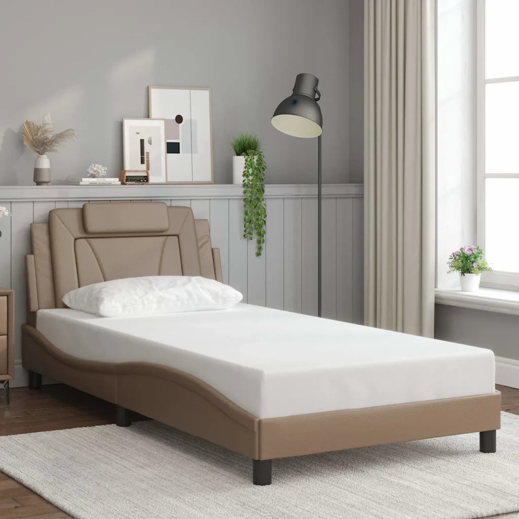 Giroletto con Testiera Cappuccino 100x200 cm in Similpelle