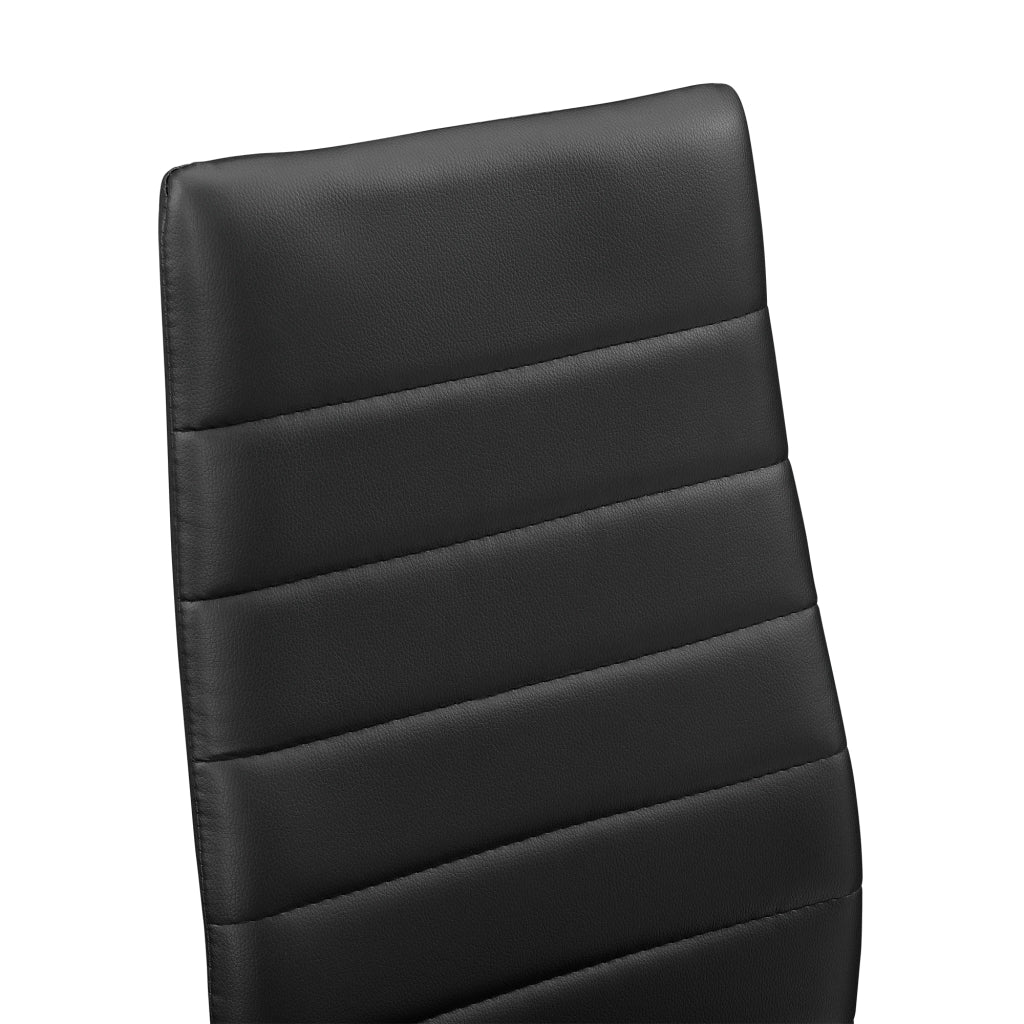 Set Tavolo da Pranzo con 4 Sedie Imbottite Schienale Alto Similpelle - Nero [en.casa]