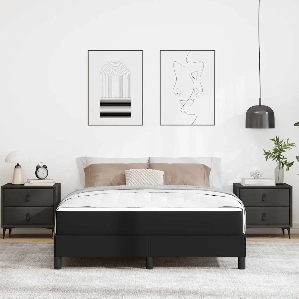 vidaXL Letto con materasso Nero 140 x 190 cm Pelle sintetica