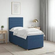 Letto box spring con materasso Blu 90 x 190 cm Tessuto 3455237