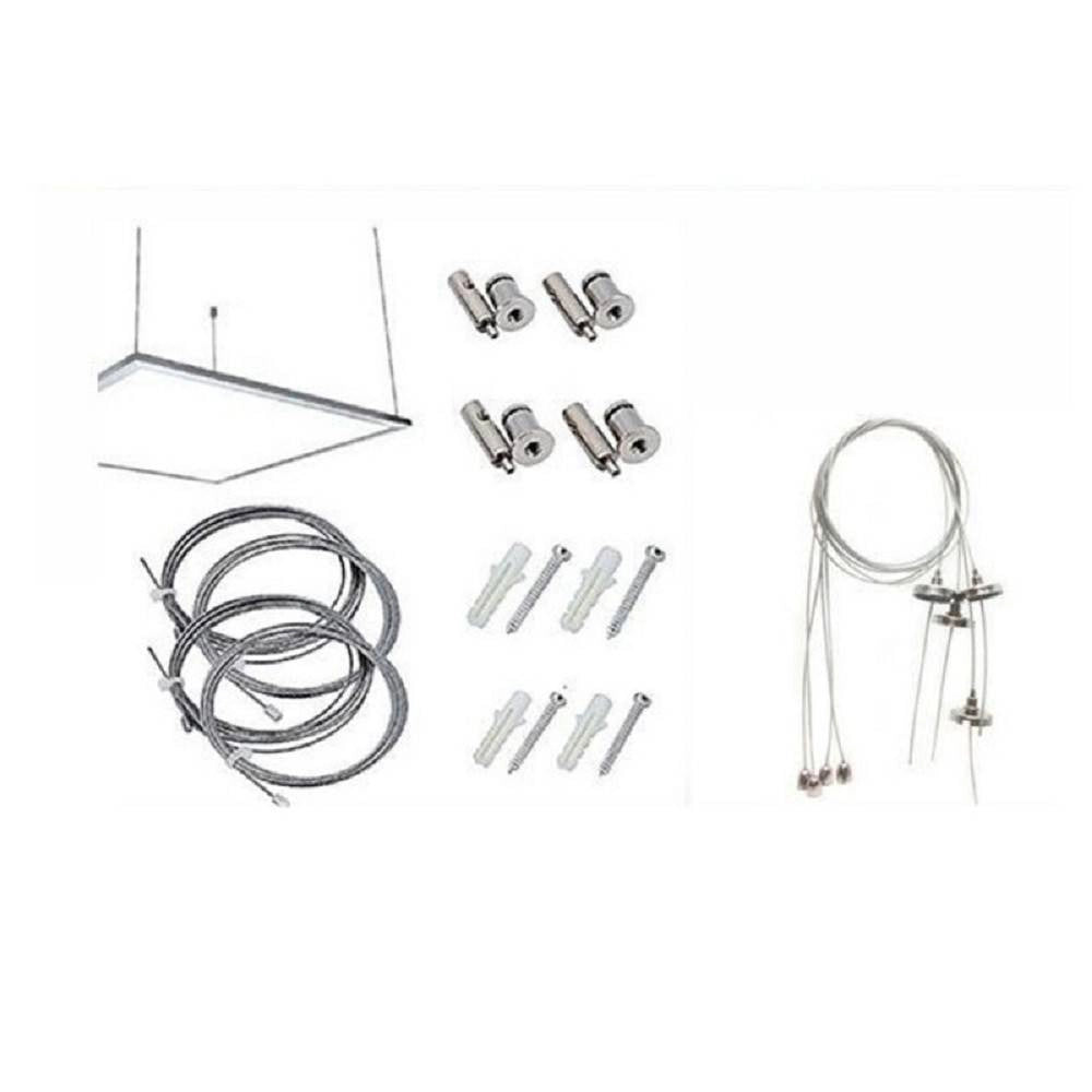 Trade Shop - Cavi Per Sospensione Pannelli Slim Ad Incasso Quadrati P600-s Set 4 Fili Da 120cm -