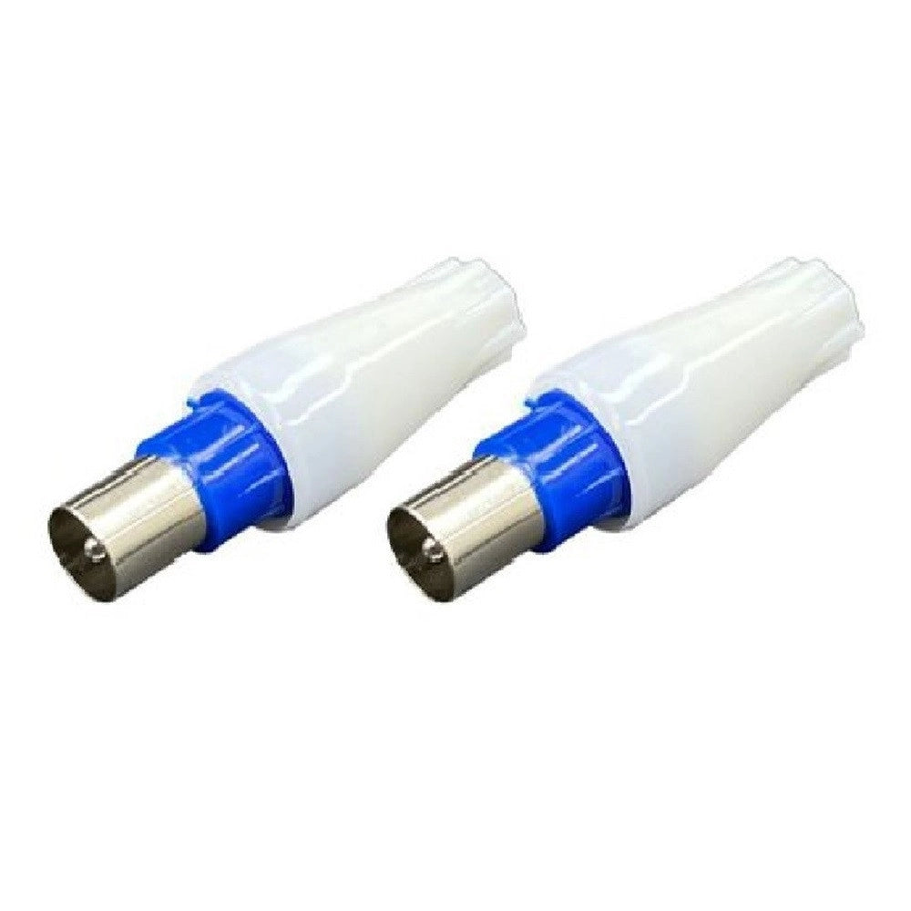 Trade Shop - Set 2 Connettore Cavo Spina Antenna Maschio A Spina Coassiale Tv Satellite C-047 -