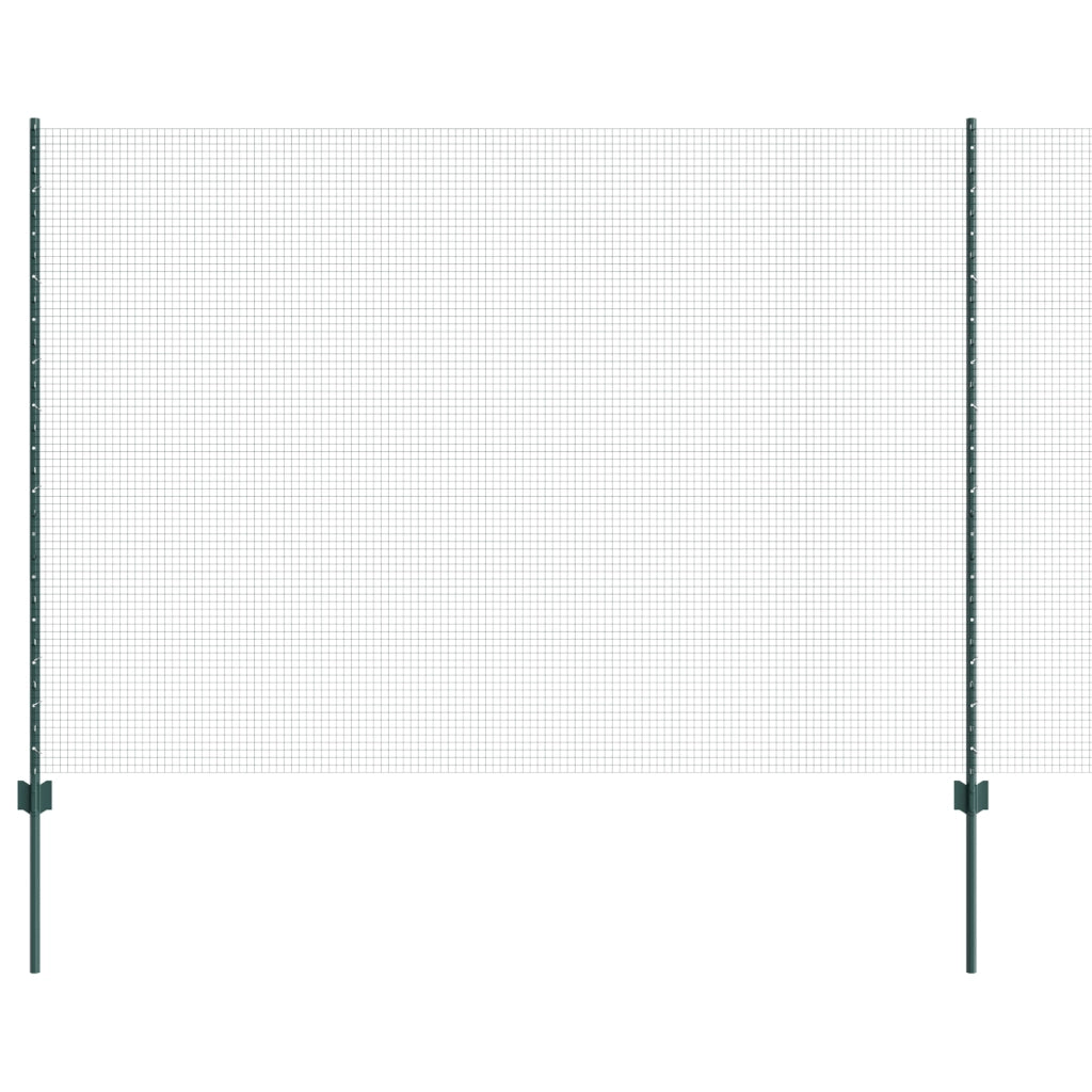 Recinzione in rete saldata con 22 pali a U Verde 1.5x50 m Acciaio