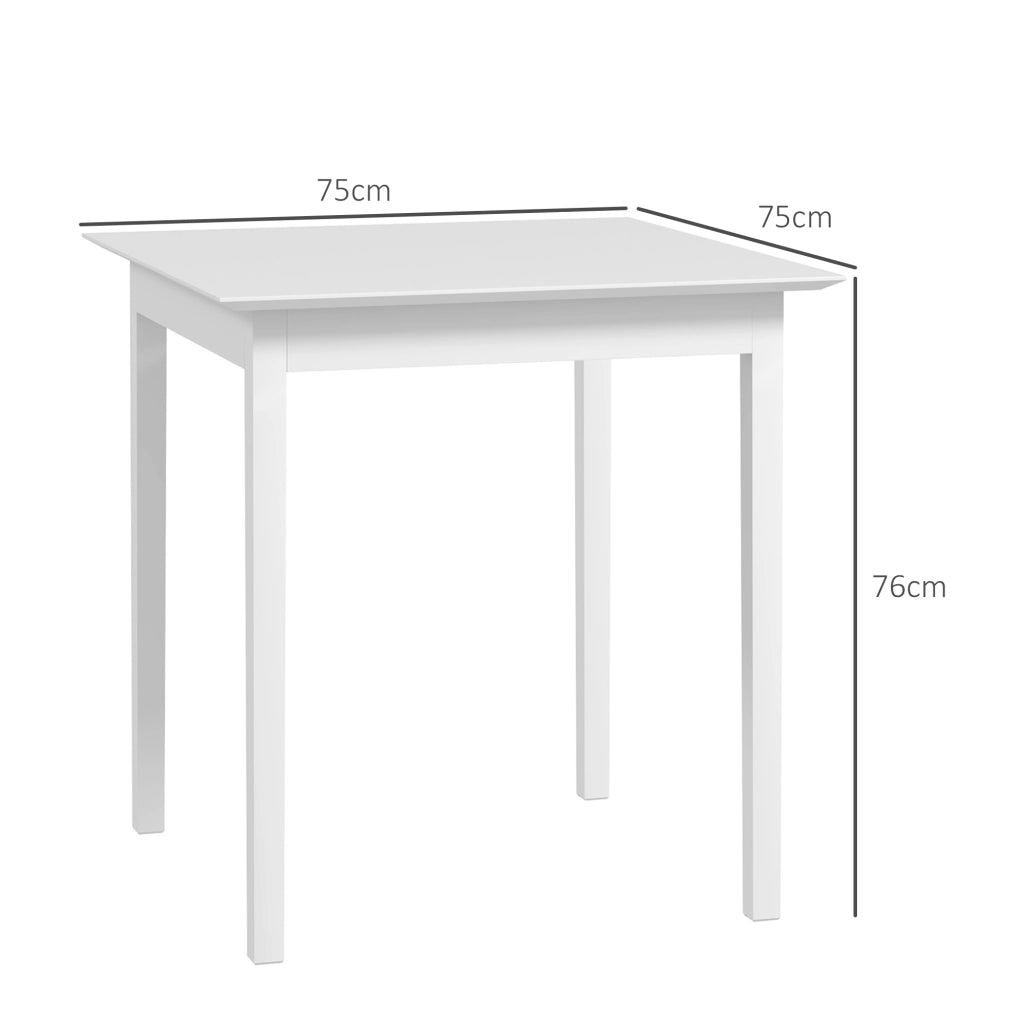 Tavolo da pranzo quadrato ¨C zephmum ¨C 75x75x76, bianco