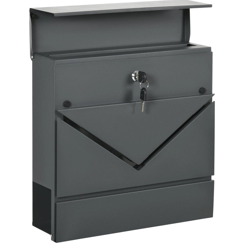 Cassetta postale in acciaio grigio antracite con serratura