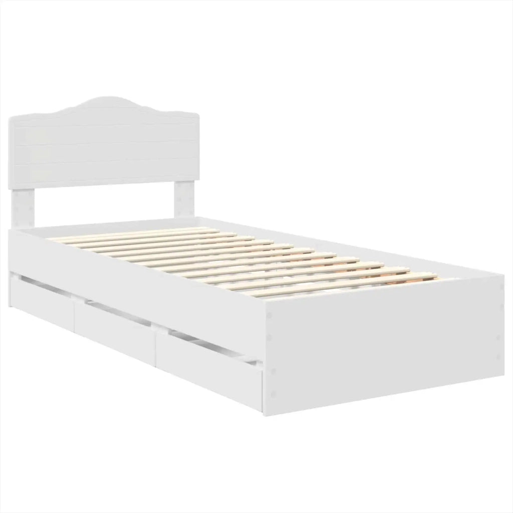 Struttura del letto Bianco 75 x 190 cm Legno Ingegnerizzato 3413054