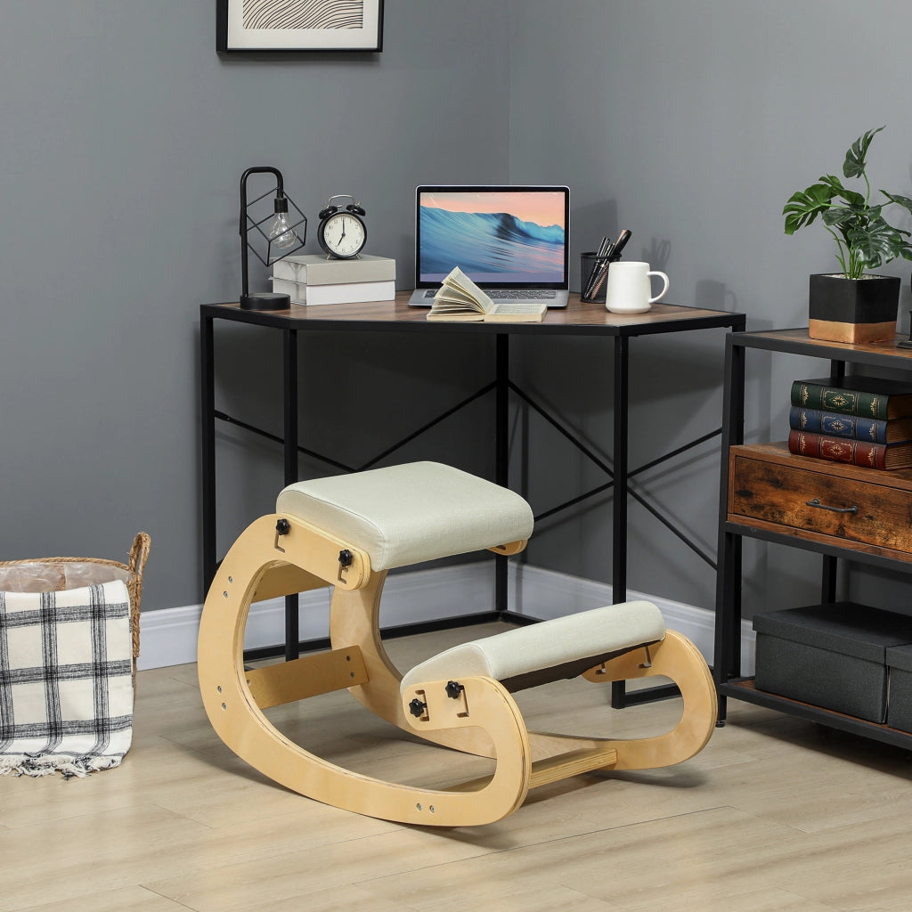 Sedia ergonomica da ginocchio in legno con funzione dondolo ¨C zephmum ¨C regolabile