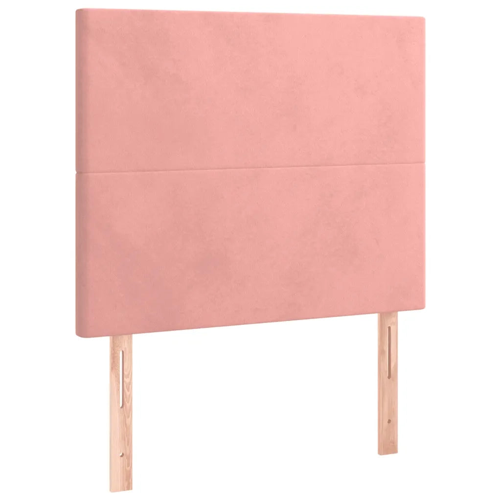 Letto a Molle con Materasso e LED Rosa 100x200 cm in Velluto 3135992