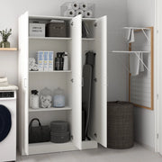 Vado, Armadio Multiuso Grande 4 Ripiani, 34.6x180h cm Bianco