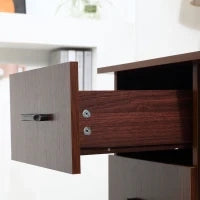 Scrivania per Ufficio con 3 Cassetti e 3 Ripiani Aperti in Legno, 120x49x72cm, Noce