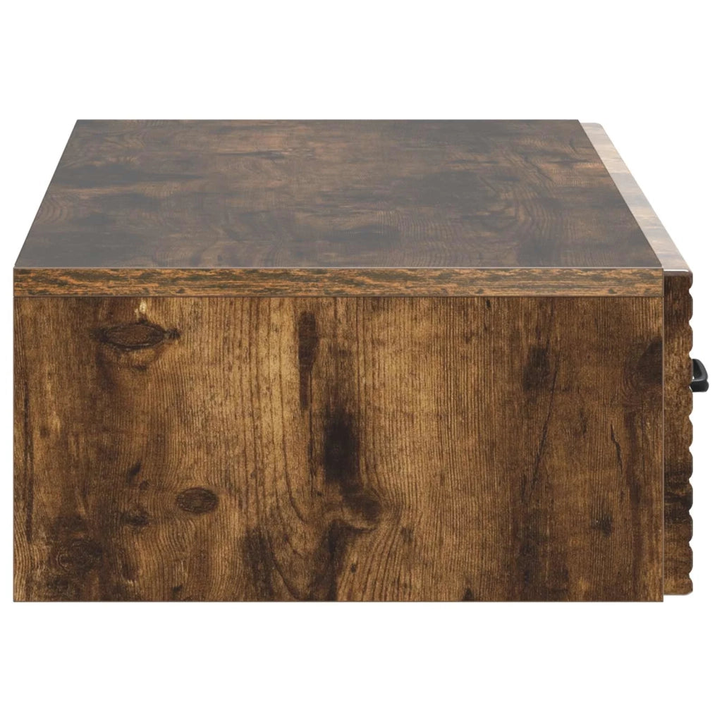 Tavolino da Parete Laterale Rovere Fumo 87,5 x 34,5 x 17 cm