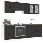 Set Mobili da Cucina 8 pz Porto Neri Legno Multistrato 3314842
