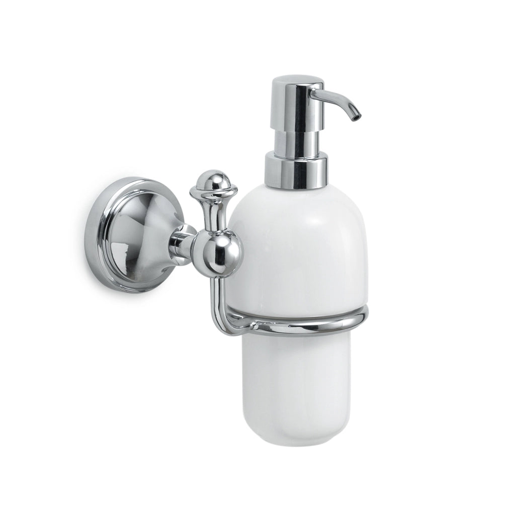 Dosasapone con erogatore in plastica cromato da muro in acciaio inox e Cromall NV80 Gedy serie NEVIS
