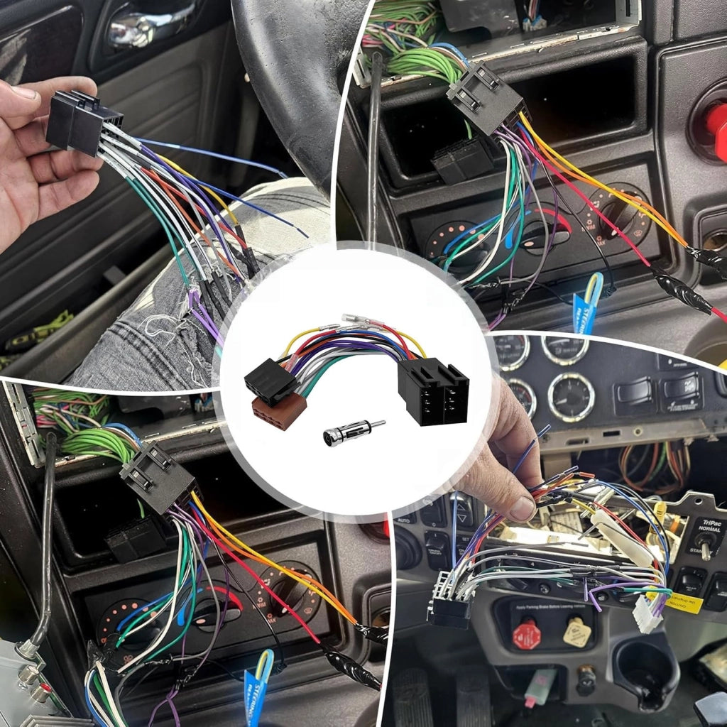 Set adattatore autoradio, da 16 poli a prolunga ISO, connettore adattatore radio DIN