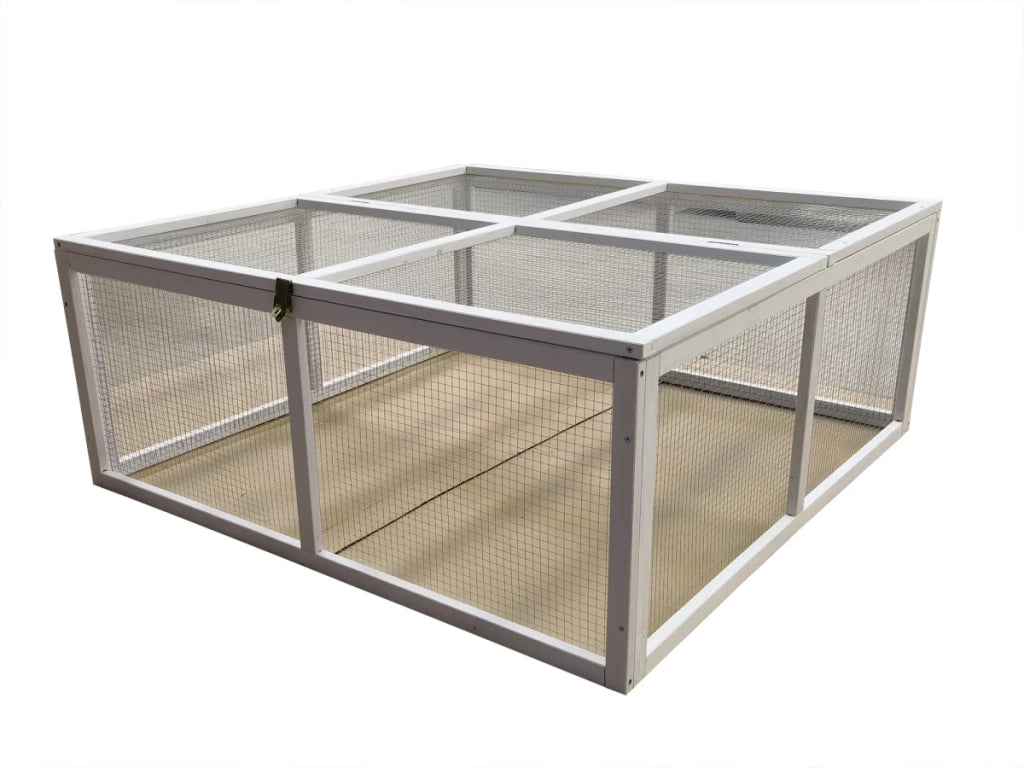 Recinto per conigli da esterno "bianco" 120 x 120 x 48,5 cm