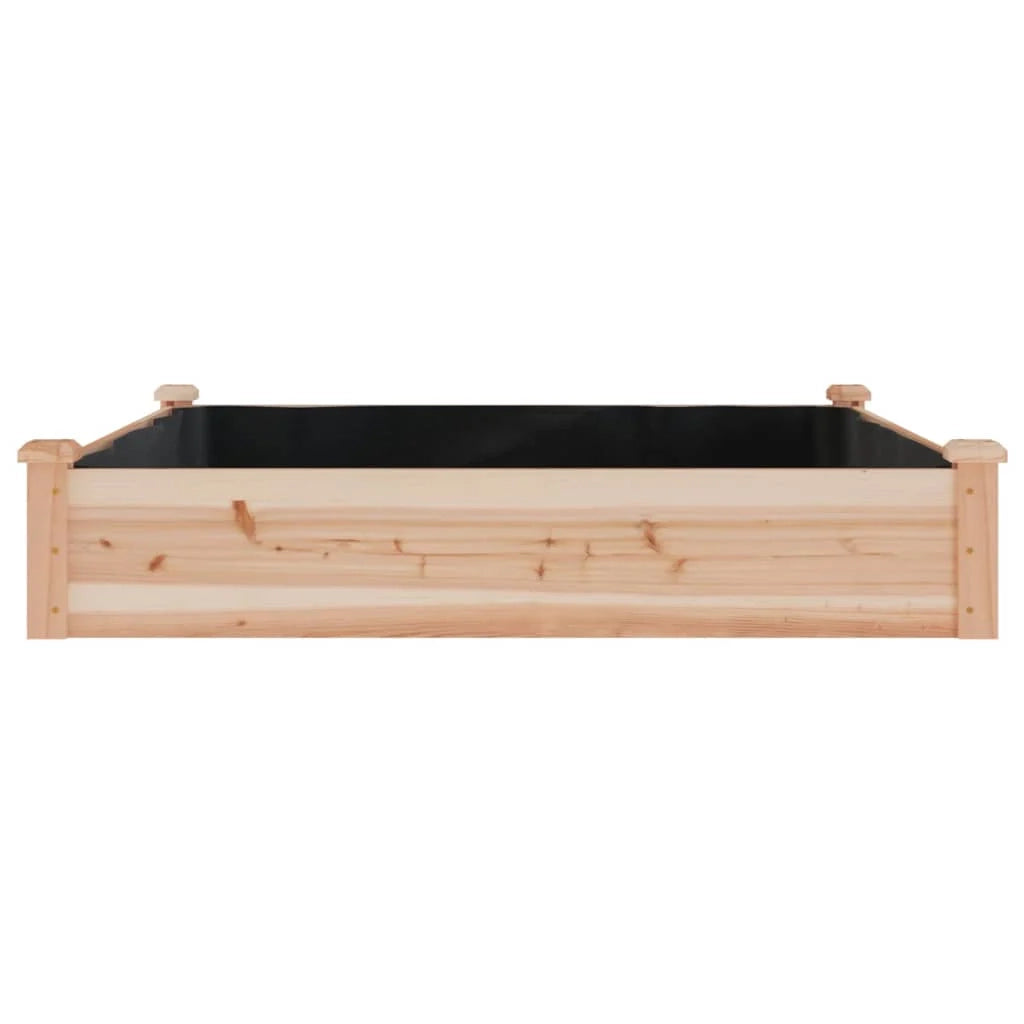 Fioriera rialzata per piante fiori patio giardino rivestimento 120 x 120 x 25 cm legno massello di abete marrone 02_0039831