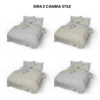 Copripiumino Singolo con Sacco e Federe Doubleface Grigio Chiaro/Panna
