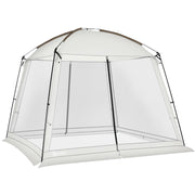 Tenda da giardino 3x3 m ¨C zephmum ¨C bianco con 4 zanzariere e 2 porte
