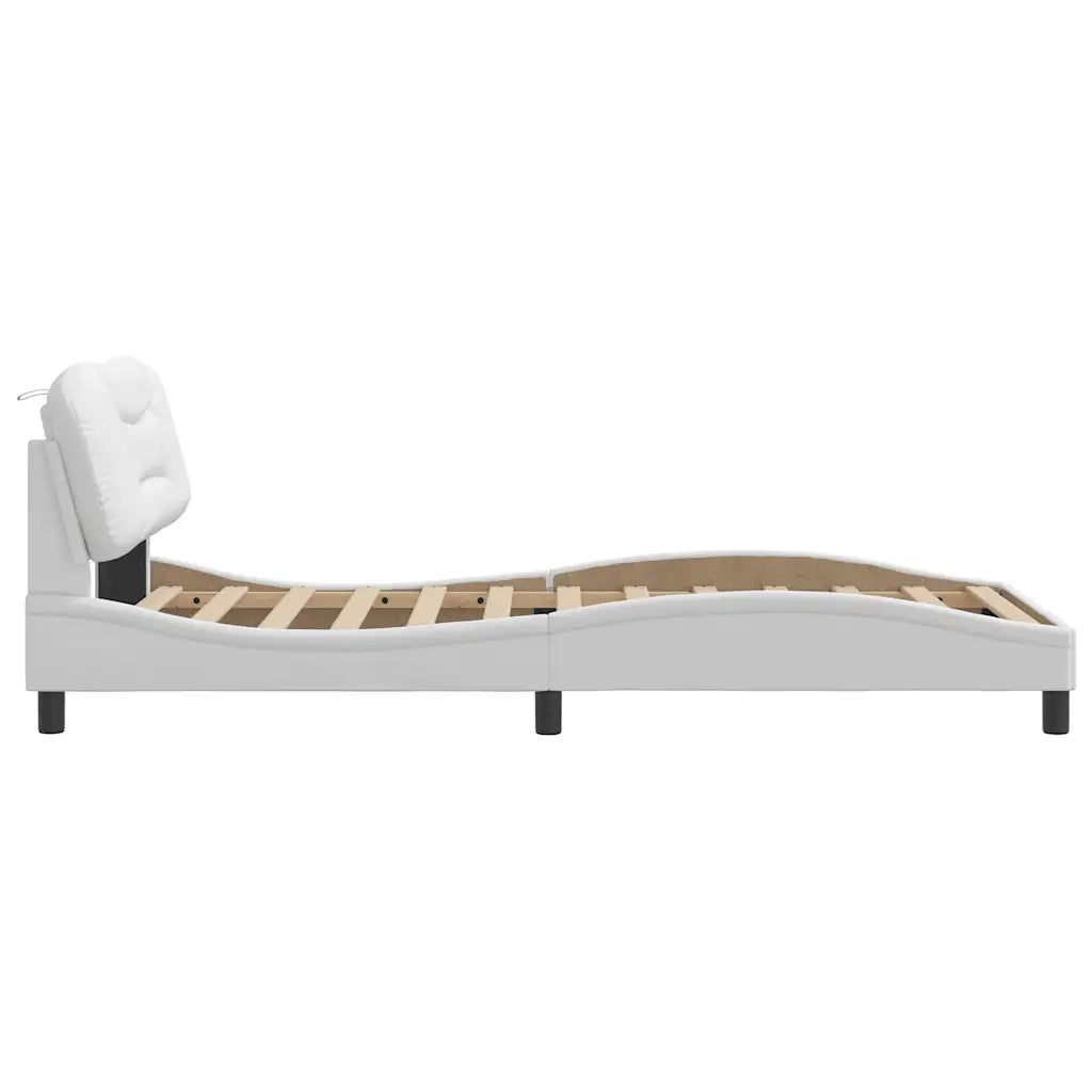 Giroletto senza Materasso Hvar Bianco 100x203 cm in Similpelle 3208034