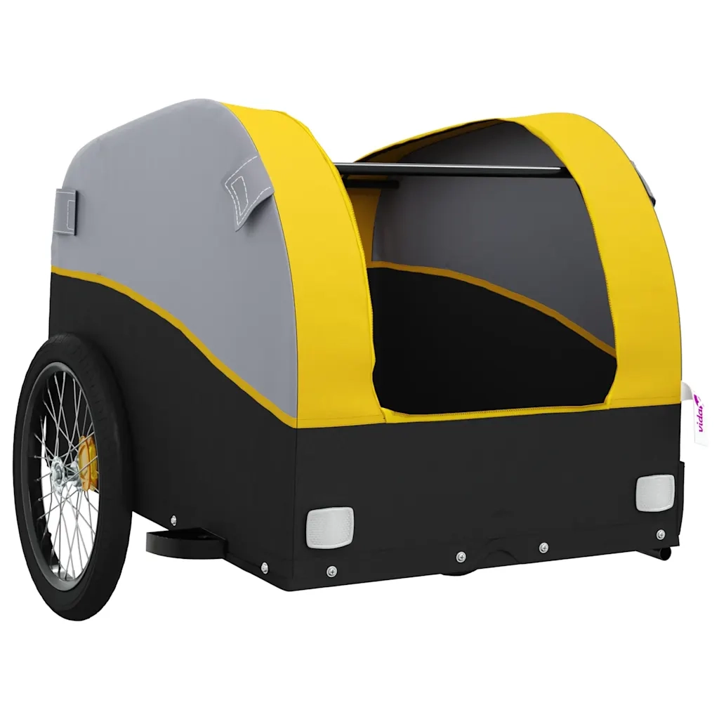 Rimorchio da Bici Nero e Giallo 45 kg in Ferro CFW1081655