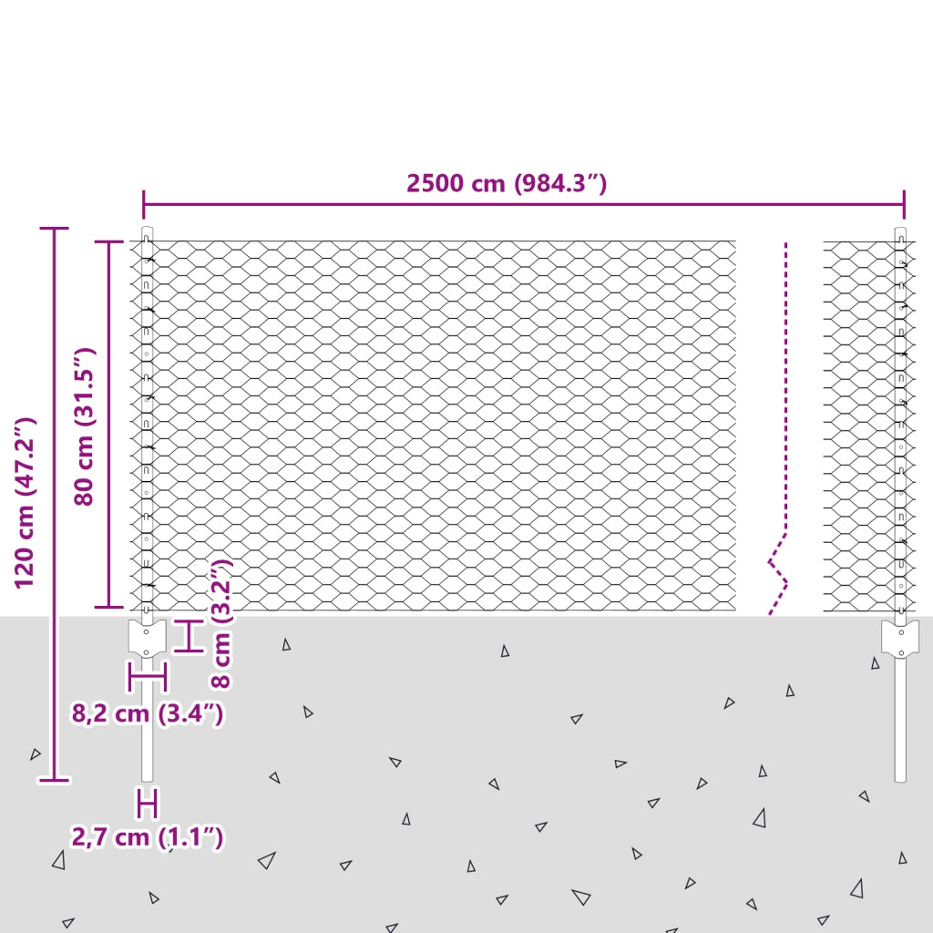 Posti per Recinzione  11 pz U-Channel 80 cm Acciaio Zincato