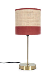 Lampada da Tavolo con Base in Acciaio e Paralume in Rafia - ZAIN