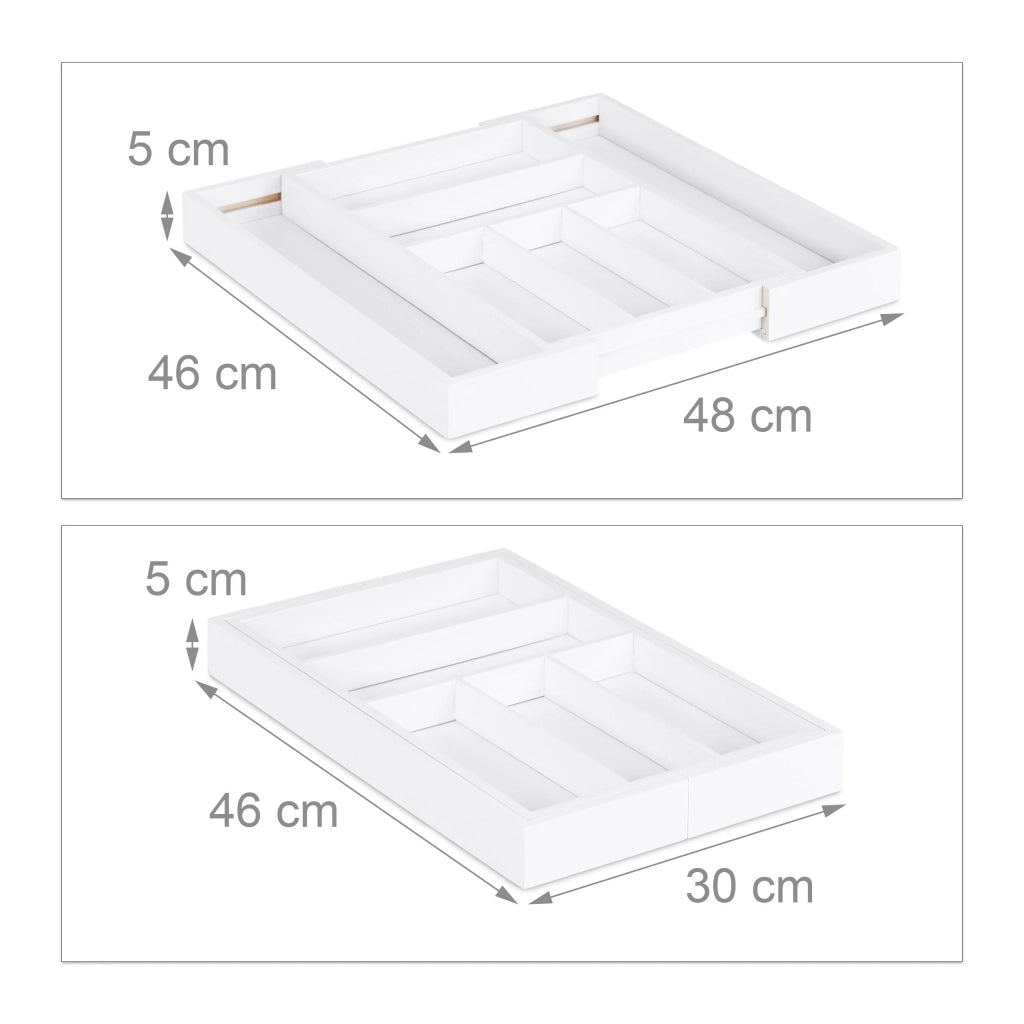 Portaposate estensibile organizer in bambù bianco 13_0002373