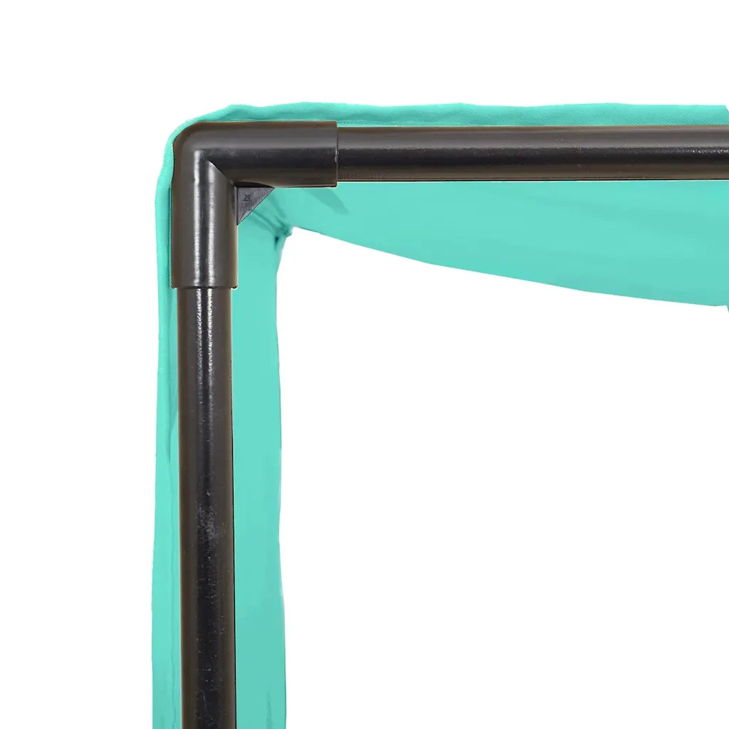 Lettino prendisole doppio con tettoia e tende in Polyrattan Nero 4002763