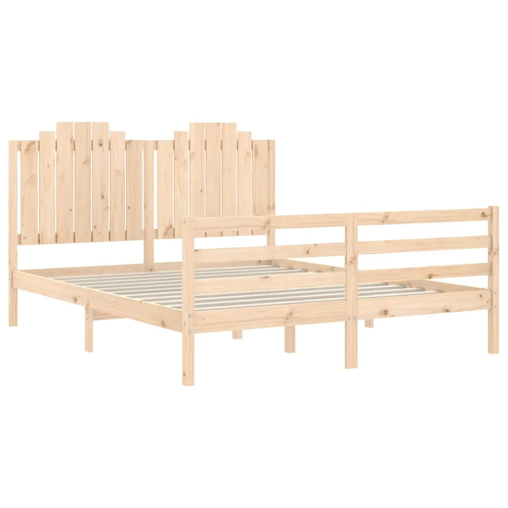 Giroletto con Testiera-Struttura Letto con testiera 160x200 cm in Legno Massello 631990