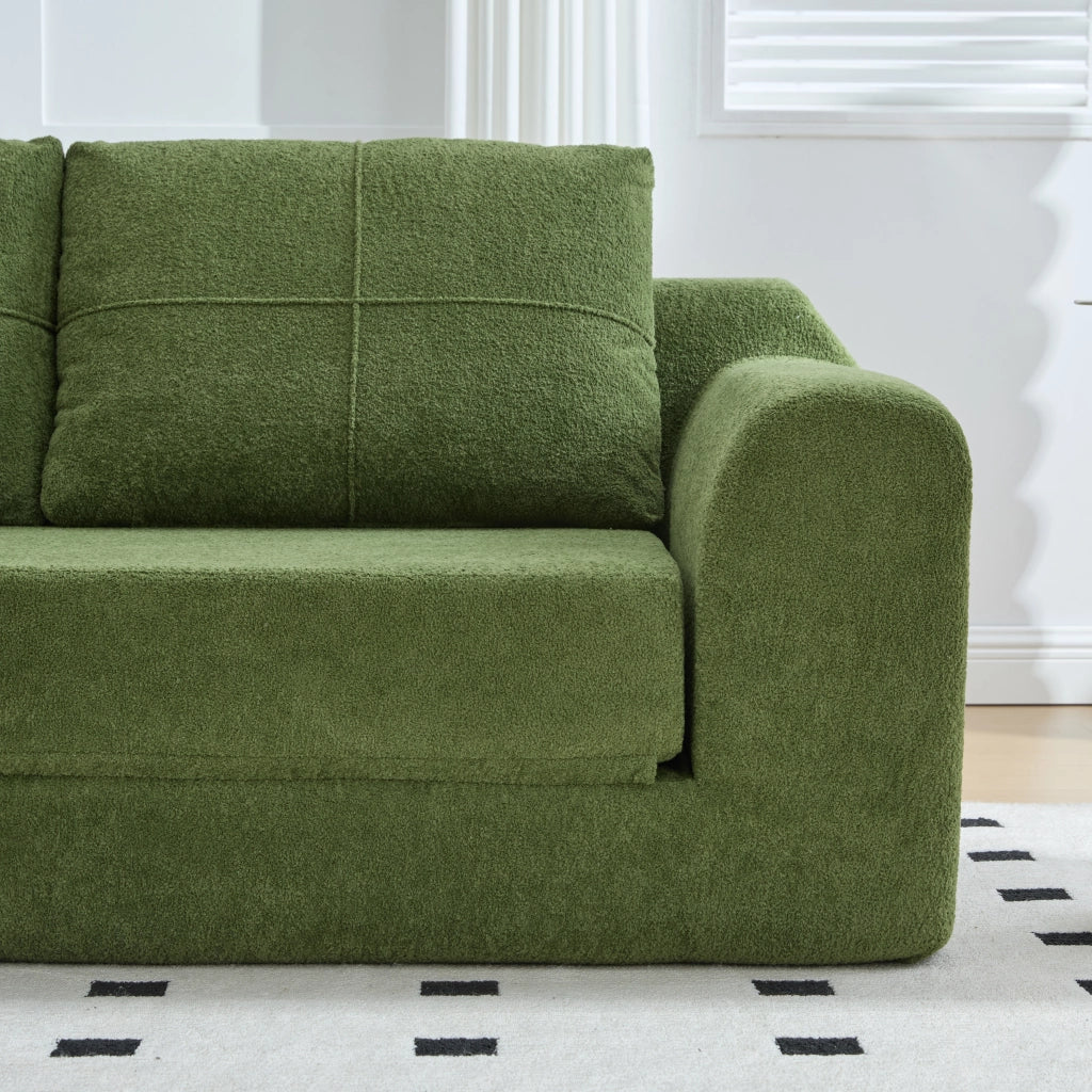 DIVANO LETTO 2 in 1 pieghevole da pavimento 179x95x79 cm tessuto verde