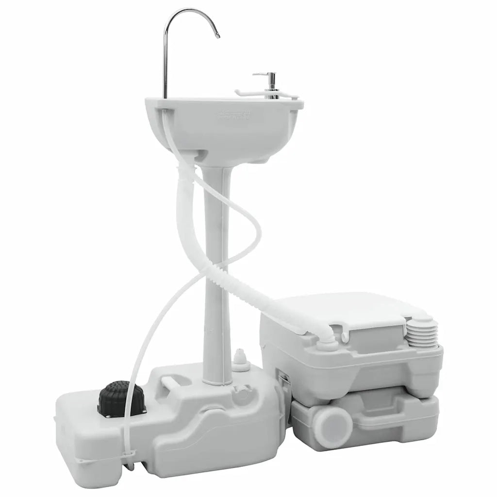 Set di toilette per il campeggio 2 pcs Grigio e Bianco 42001433