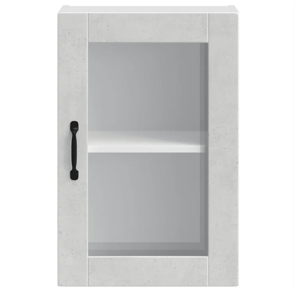 Pensile da Cucina con Porta in Vetro Porto Grigio Cemento 854011
