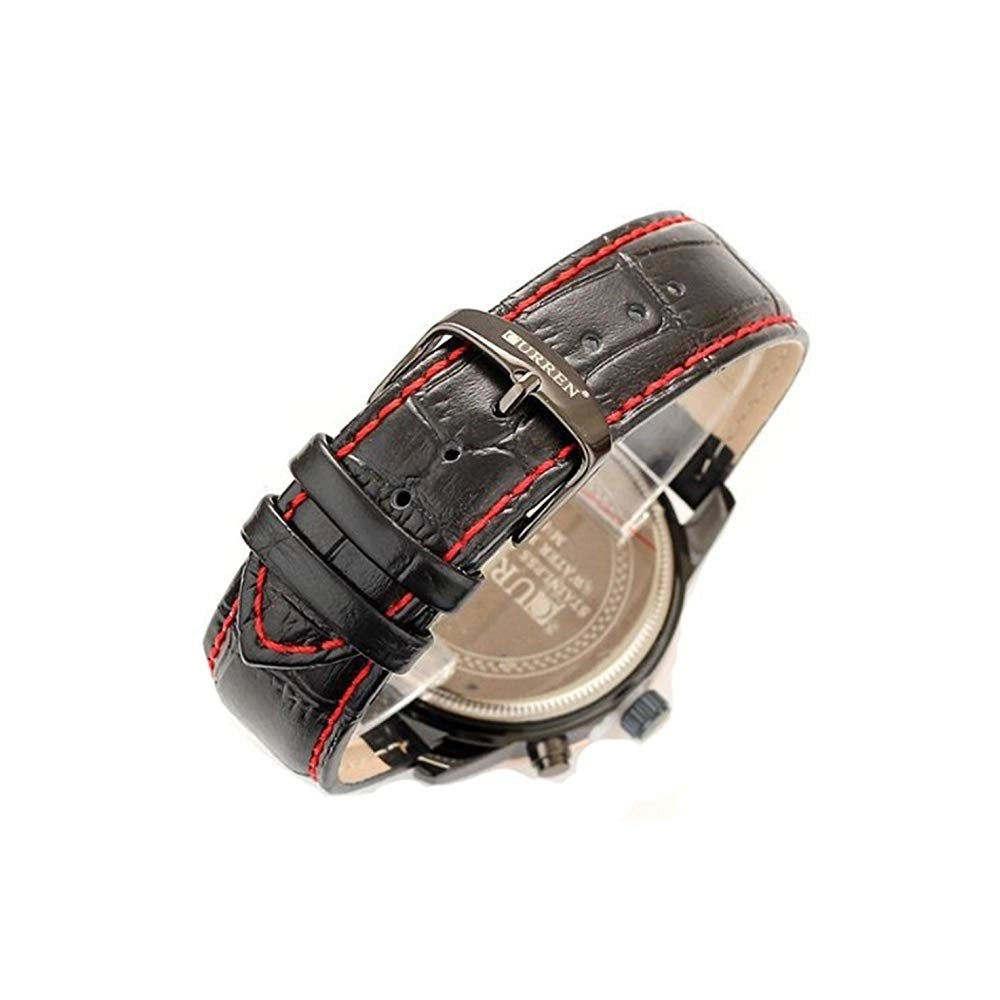 Trade Shop - Orologio Da Polso Per Uomo Con Cinturino In Pelle E Qudrante Nero Curren W8140 -