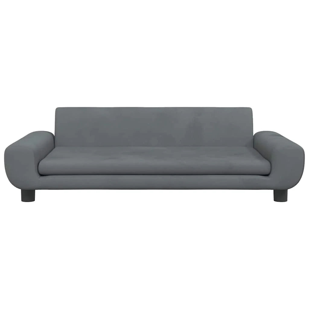 Cuccia per cani comoda cesta da divano velluto grigio scuro 100 x 54 x 33 cm 02_0043156