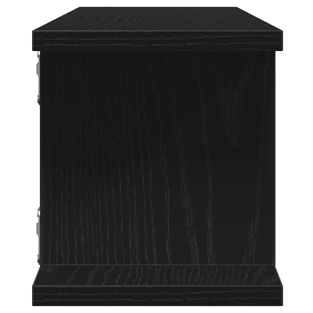 Mensole da Parete 2 pz Rovere Nero 105x18x20 cm in Truciolato