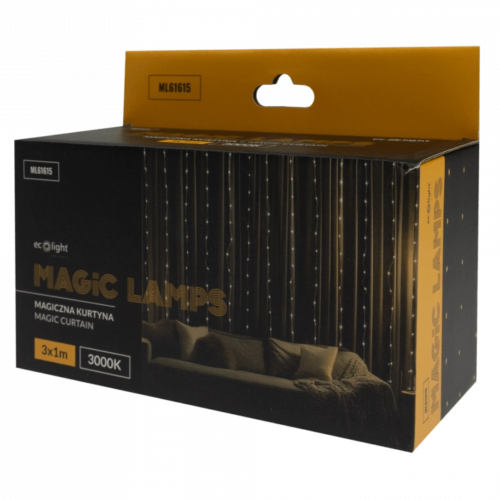 Tenda luminosa LED 200 3000K IP65 3x1 m USB Ecolight