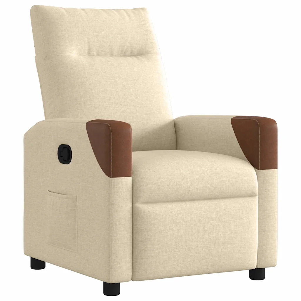 Divano Sedia-Poltrona Reclinabile in Tessuto Crema 843237