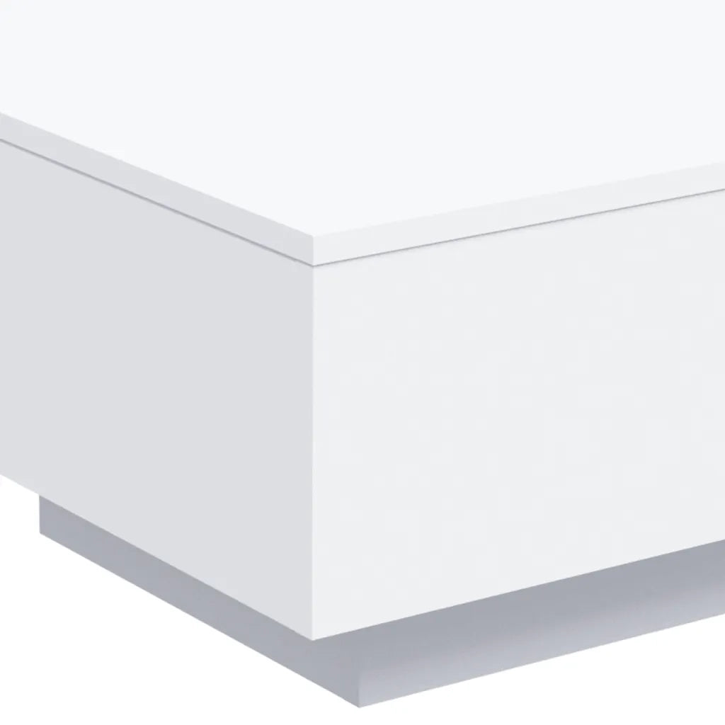 Tavolino da Soggiorno con Luci LED Bianco 55x55x31 cm 836574
