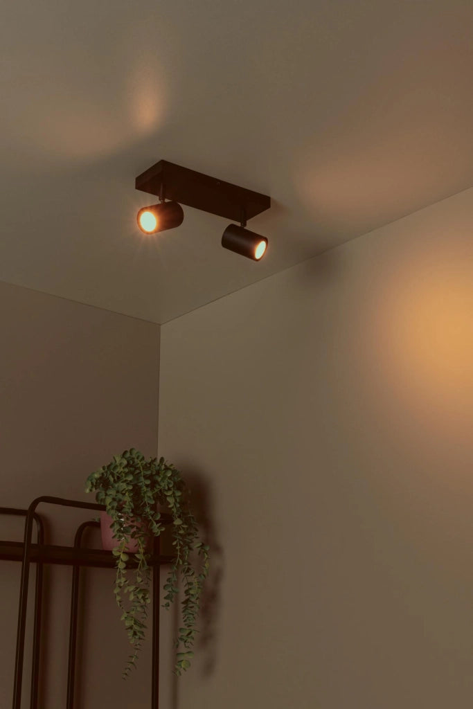 Faretto soffitto AMIGO 2xGU10 nero metallo Lucide