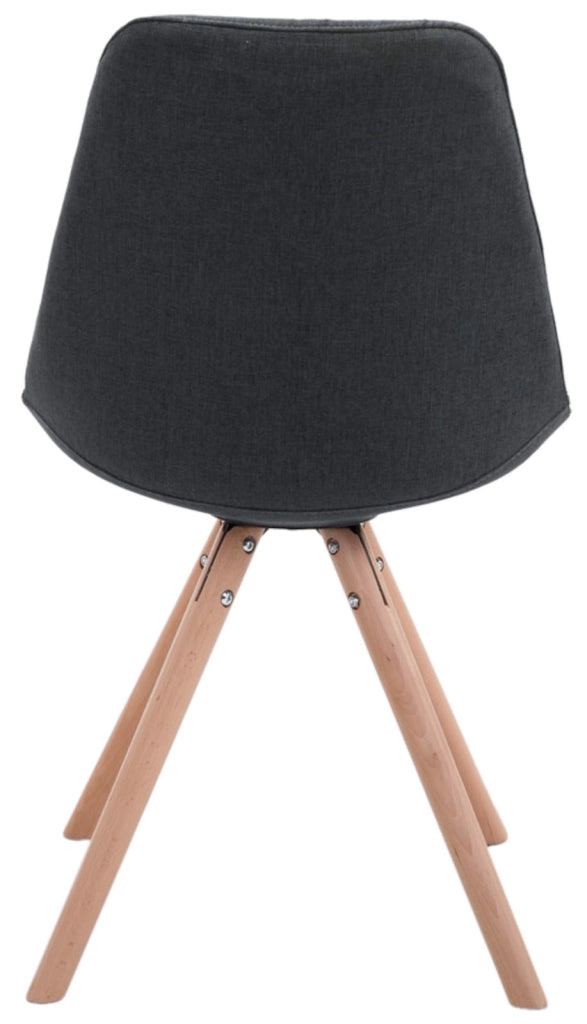 Set di 4 sedie per visitatori Toulouse Fabric Round grigio scuro,natura