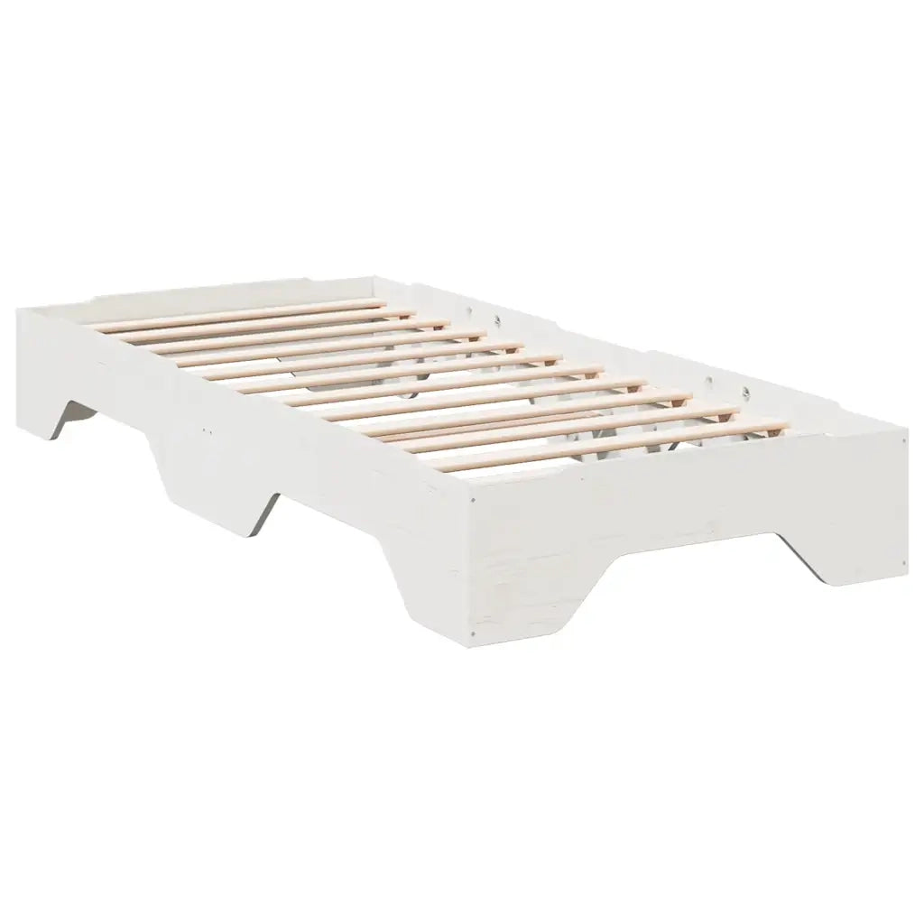 vidaXL Giroletto senza Materasso Impilabile Bianco 80x200 cm Legno