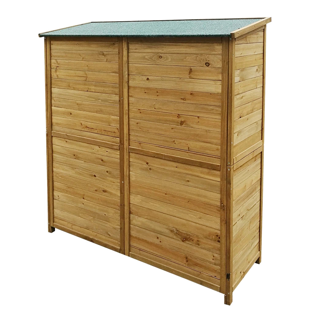 Armadio da giardino a 2 ante 1350x500x1540 mm legno di abete con tetto in bitume