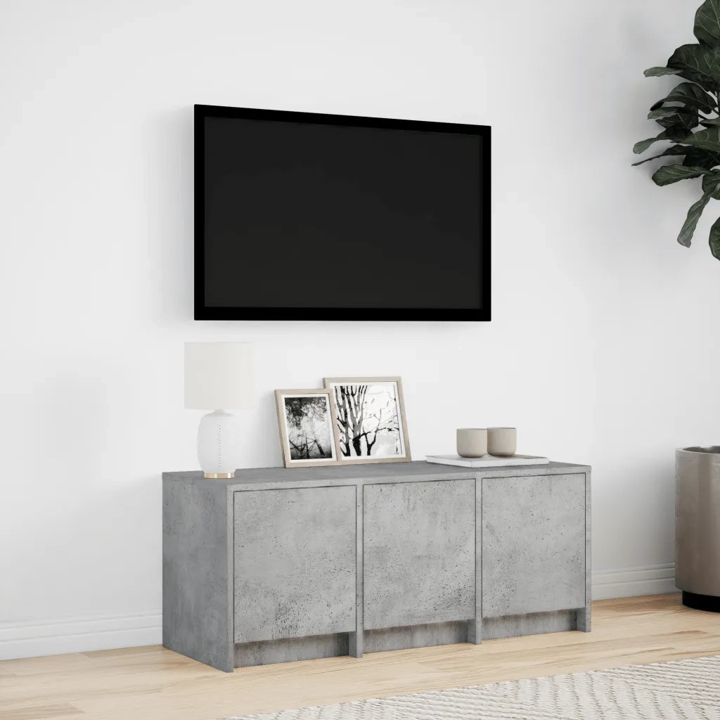 Mobile TV | Armadietto TV | Mobile Porta TV con LED Grigio Cemento 97x34x40 cm Truciolato