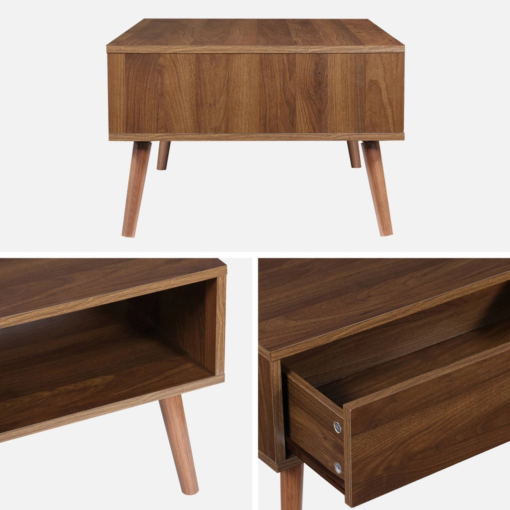Tavolino vintage effetto legno, marrone